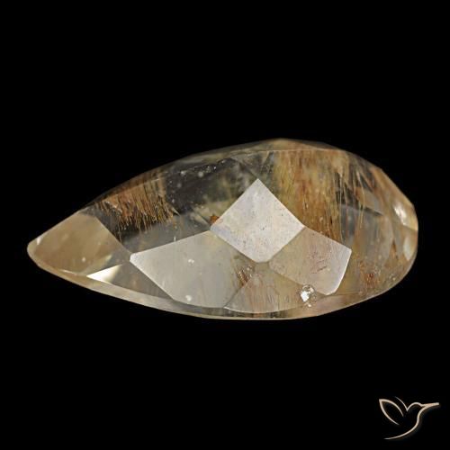Rutile Topaz Gemstone in 14.7 x 9.2 mm Size for Sale, Rutile Topaz Stone in Orangeish Brown Color