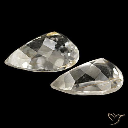 Rutile Topaz Gemstones in 10 x 7 mm (calibrated) Size for Sale, Rutile Topaz Stones in Very Light Golden-Brown Color