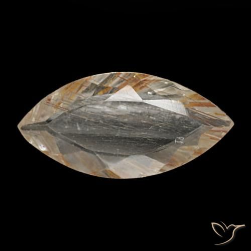 2.09 ct Yellow Rutile Topaz Gemstone, Rutile Topaz Gem in Marquise Facet Shape for Sale.