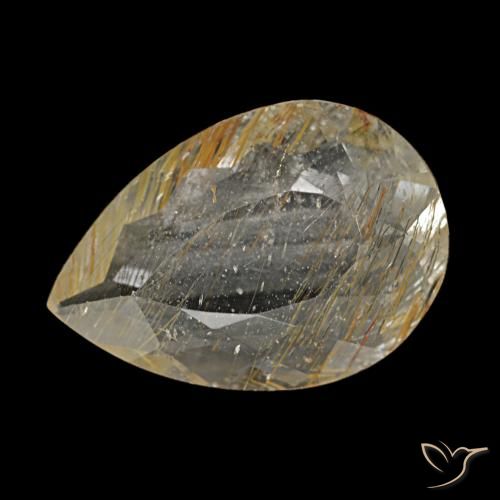 2.67ct Yellow Rutile Topaz, Pear Shape, Transparent