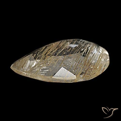 Rutile Topaz Gemstone in 11.9 x 8.3 mm Size for Sale, Rutile Topaz Stone in Very Light Golden-Brown Color