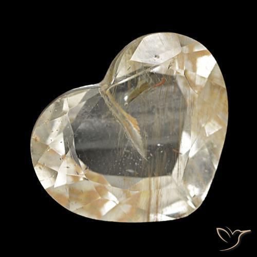 4.79 ct Yellow Rutile Topaz Stone, Natural Rutile Topaz in Heart Facet Shape for Sale
