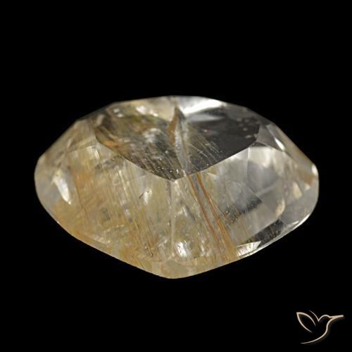 Rutile Topaz Gemstone in 12 x 10 mm (calibrated) Size for Sale, Rutile Topaz Stone in Very Light Golden-Brown Color