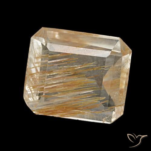 2.61 ct Yellow Rutile Topaz Stone, Natural Rutile Topaz in Octagon Step Cut Shape for Sale