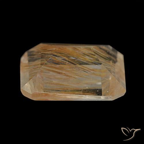 Rutile Topaz Gemstone in 8.9 x 7.6 mm Size for Sale, Rutile Topaz Stone in Very Light Golden-Brown Color