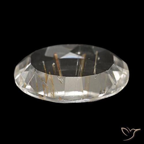 Rutile Topaz Gemstone in 12 x 10 mm (calibrated) Size for Sale, Rutile Topaz Stone in Very Light Golden-Brown Color