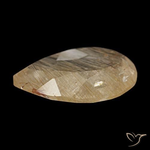 Rutile Topaz Gemstone in 14 x 9 mm (calibrated) Size for Sale, Rutile Topaz Stone in Very Light Golden-Brown Color