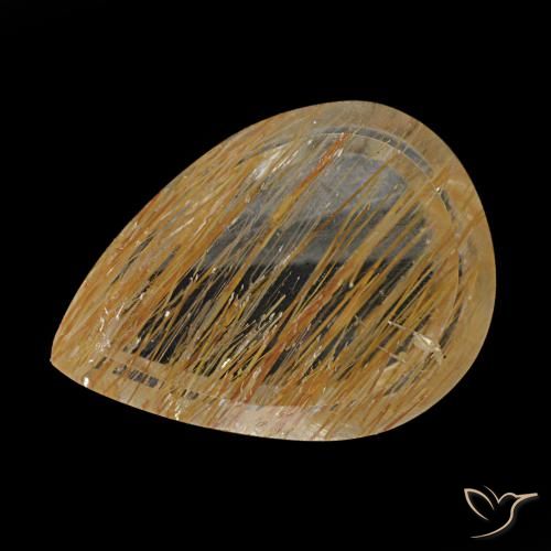 2.90 ct Brown Rutile Topaz Gemstone, Rutile Topaz Gem in Pear Facet Shape for Sale.