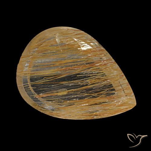 2.90 ct Brown Rutile Topaz Stone, Natural Rutile Topaz in Pear Facet Shape for Sale