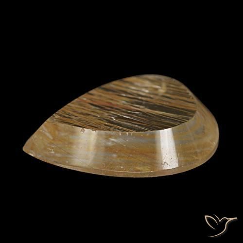 Rutile Topaz Gemstone in 11.6 x 8.5 mm Size for Sale, Rutile Topaz Stone in Medium Light-Brown Color