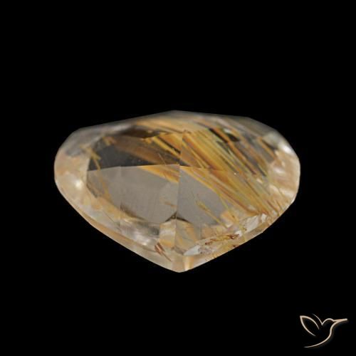 Rutile Topaz Gemstone in 9.5 x 9.4 mm Size for Sale, Rutile Topaz Stone in Very Light Golden-Brown Color