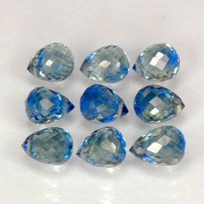 4.59 ct Blue Sapphire Gemstone, Sapphire Gem in Briolette with Hole Shape for Sale.