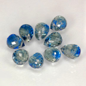 4.59 ct Blue Sapphire Stone, Natural Sapphire in Briolette with Hole Shape for Sale