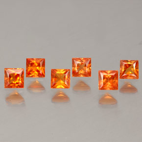 1.33 ct Orange Sapphire Stone, Natural Sapphire in Princess-Cut Shape for Sale