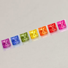 Sapphire Gemstone in 2.7 x 2.7 mm Size for Sale, Sapphire Stone in Multicolor Color