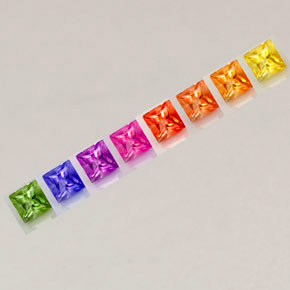 Sapphire Gemstone in 2.6 x 2.6 mm Size for Sale, Sapphire Stone in Multicolor Color
