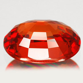 Sapphire Gemstone in 8.7 x 6.1 mm Size for Sale, Sapphire Stone in Mandarin Orange Color