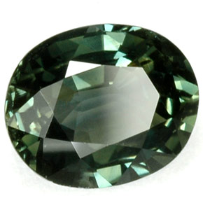 1.32 ct Green Sapphire Stone, Natural Sapphire in Oval Facet Shape for Sale