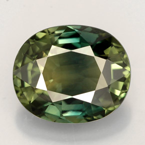 4.55 ct Green Sapphire Gemstone, Sapphire Gem in Oval Facet Shape for Sale.