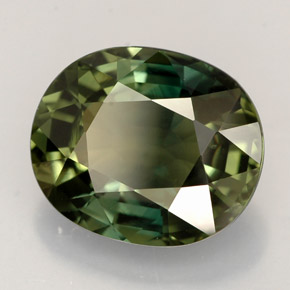 4.55 ct Green Sapphire Stone, Natural Sapphire in Oval Facet Shape for Sale