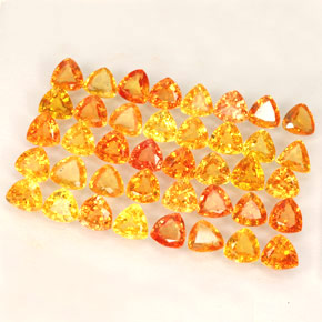 8.23 ct Orange Sapphire Gemstone, Sapphire Gem in Trillion Facet Shape for Sale.