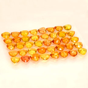 Sapphire Gemstone in 3.7 x 3.4 mm Size for Sale, Sapphire Stone in Yellow Orange Color