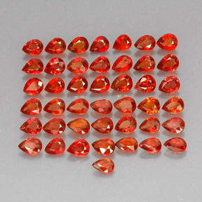 8.89 ct Orange Sapphire Gemstone, Sapphire Gem in Pear Facet Shape for Sale.