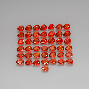8.89 ct Orange Sapphire Stone, Natural Sapphire in Pear Facet Shape for Sale