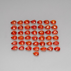 Sapphire Gemstone in 4.1 x 3.2 mm Size for Sale, Sapphire Stone in Red Orange Color