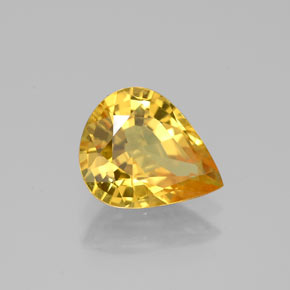 1.92 ct Yellow Sapphire Stone, Natural Sapphire in Pear Facet Shape for Sale