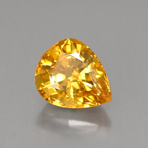 2.22 ct Yellow Sapphire Stone, Natural Sapphire in Pear Facet Shape for Sale