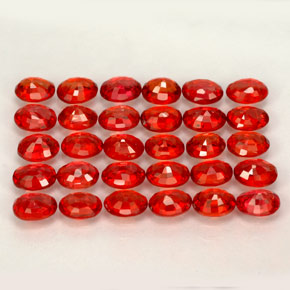 Sapphire Gemstone in 4.1 x 3.3 mm Size for Sale, Sapphire Stone in Red Orange Color