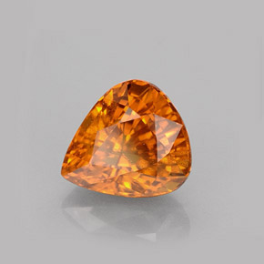 1.94 ct Orange Sapphire Gemstone, Sapphire Gem in Pear Facet Shape for Sale.