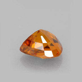 Sapphire Gemstone in 7.8 x 7 mm Size for Sale, Sapphire Stone in Yellow Orange Color