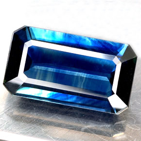 4.64 ct Blue Sapphire Stone, Natural Sapphire in Octagon Facet Shape for Sale