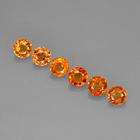 3.16 ct Orange Sapphire Gemstone, Sapphire Gem in Round Facet Shape for Sale.