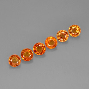 3.16 ct Orange Sapphire Stone, Natural Sapphire in Round Facet Shape for Sale