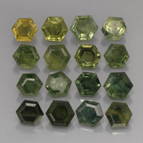 9.21 ct Green Sapphire Gemstone, Sapphire Gem in Hexagon Cut Shape for Sale.