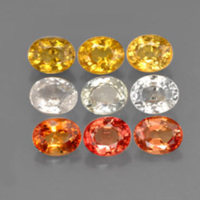 4.72 ct Multicolor Sapphire Gemstone, Sapphire Gem in Oval Facet Shape for Sale.
