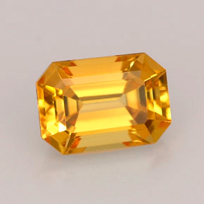 1.25 ct Yellow Sapphire Gemstone, Sapphire Gem in Octagon Facet Shape for Sale.