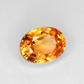 1.25 ct Orange Sapphire Stone, Natural Sapphire in Oval Facet Shape for Sale