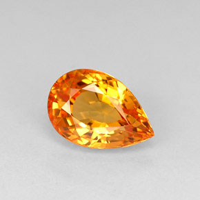 1.02 ct Orange Sapphire Gemstone, Sapphire Gem in Pear Facet Shape for Sale.