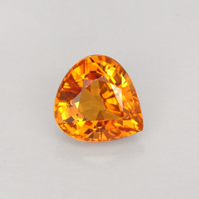 1.02 ct Orange Sapphire Gemstone, Sapphire Gem in Pear Facet Shape for Sale.