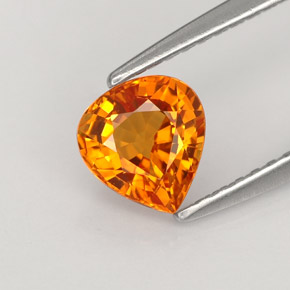 1.02 ct Orange Sapphire Stone, Natural Sapphire in Pear Facet Shape for Sale