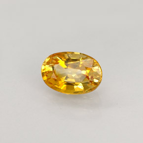 0.99 ct Yellow Sapphire Stone, Natural Sapphire in Oval Facet Shape for Sale