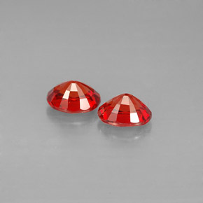 Sapphire Gemstone in 5.6 x 4.7 mm Size for Sale, Sapphire Stone in Reddish Orange Color