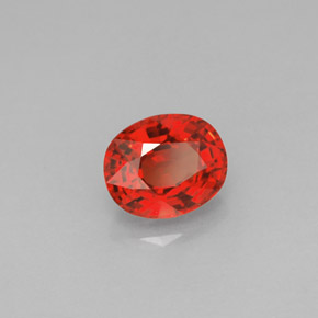1.19 ct Orange Sapphire Stone, Natural Sapphire in Oval Facet Shape for Sale