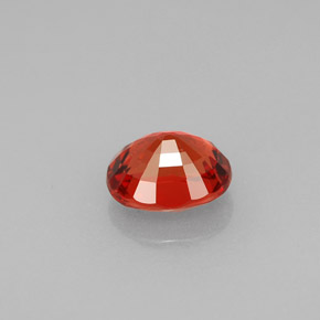 Sapphire Gemstone in 6.6 x 5.4 mm Size for Sale, Sapphire Stone in Reddish Orange Color