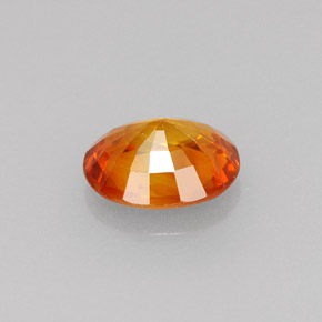 Sapphire Gemstone in 7.1 x 6.1 mm Size for Sale, Sapphire Stone in Yellow Orange Color