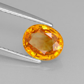 1.41 ct Orange Sapphire Stone, Natural Sapphire in Oval Facet Shape for Sale
